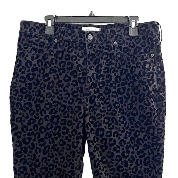 Madewell 9" Mid-Rise Skinny Jeans: Flocked Leopard Animal Edition sz 31 Mob Wife - Picture 8 of 11